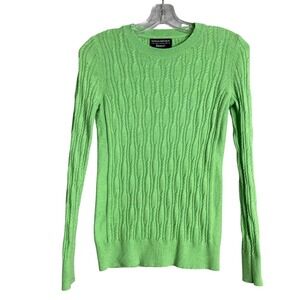 Banana‎ Republic Filpucci Cable Knit Sweater Womens XS Green Italian Wool Blend